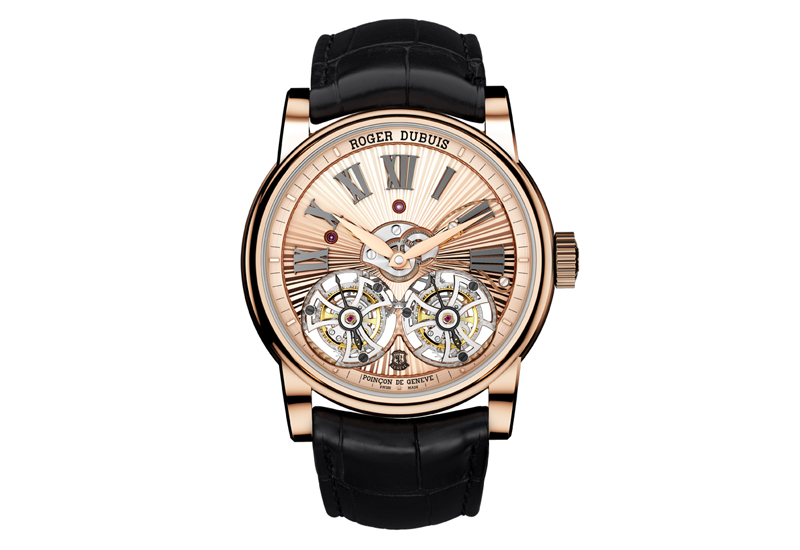 Hommage double flying tourbillon in pink gold